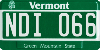 VT license plate NDI066