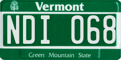 VT license plate NDI068