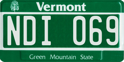 VT license plate NDI069