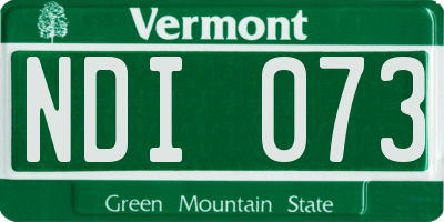 VT license plate NDI073