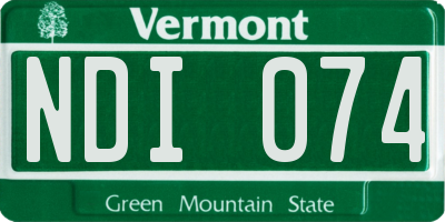 VT license plate NDI074
