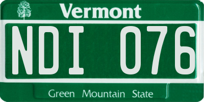 VT license plate NDI076