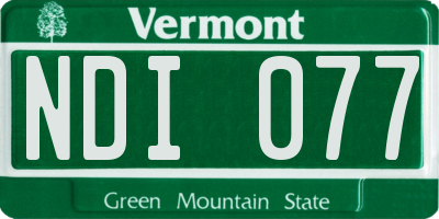 VT license plate NDI077