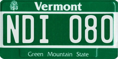 VT license plate NDI080