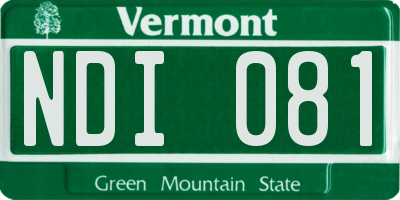 VT license plate NDI081