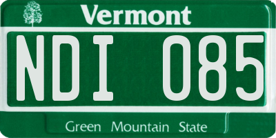 VT license plate NDI085