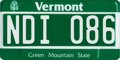 VT license plate NDI086