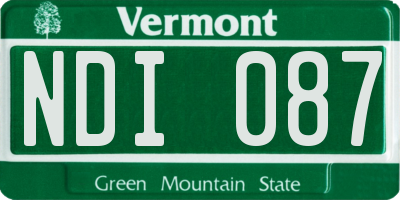 VT license plate NDI087