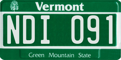 VT license plate NDI091