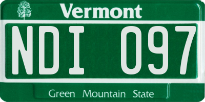 VT license plate NDI097
