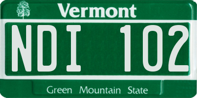 VT license plate NDI102