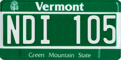 VT license plate NDI105