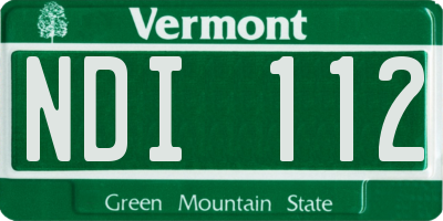 VT license plate NDI112