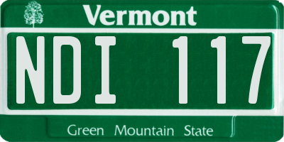 VT license plate NDI117
