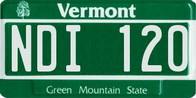 VT license plate NDI120