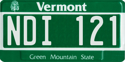 VT license plate NDI121
