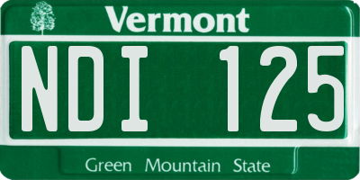 VT license plate NDI125