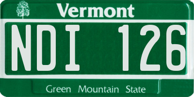 VT license plate NDI126