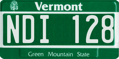 VT license plate NDI128