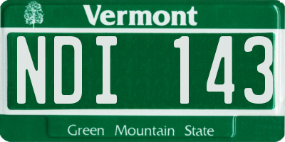 VT license plate NDI143