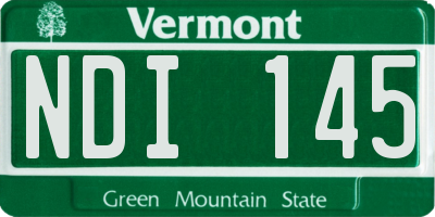 VT license plate NDI145