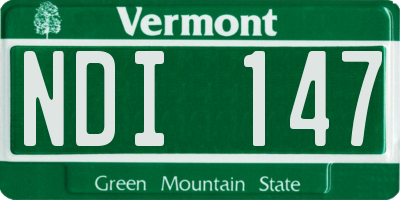 VT license plate NDI147