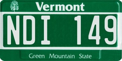 VT license plate NDI149