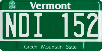 VT license plate NDI152