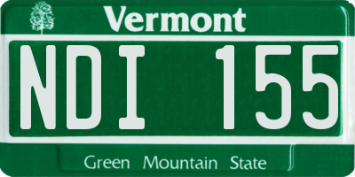 VT license plate NDI155
