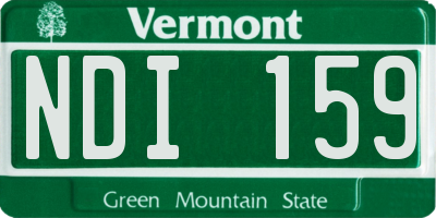 VT license plate NDI159