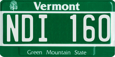 VT license plate NDI160