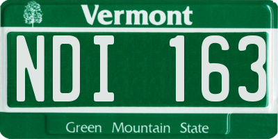 VT license plate NDI163