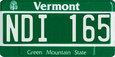 VT license plate NDI165