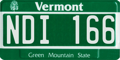 VT license plate NDI166