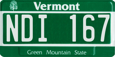 VT license plate NDI167