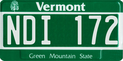 VT license plate NDI172