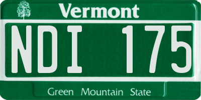 VT license plate NDI175
