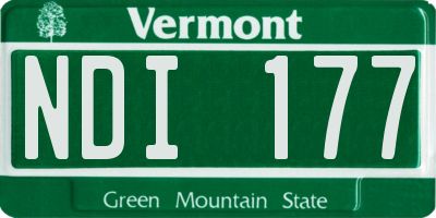 VT license plate NDI177