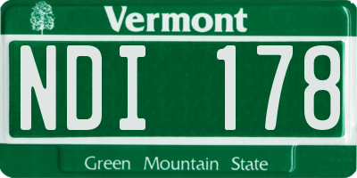 VT license plate NDI178