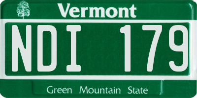 VT license plate NDI179