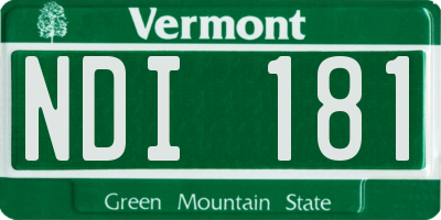 VT license plate NDI181