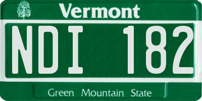 VT license plate NDI182