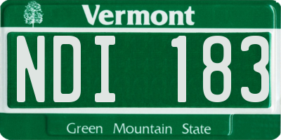 VT license plate NDI183