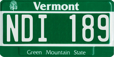 VT license plate NDI189