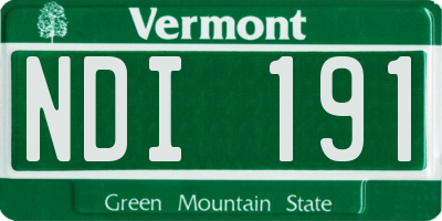 VT license plate NDI191