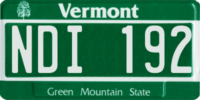 VT license plate NDI192