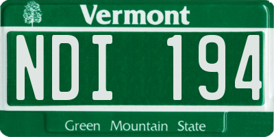 VT license plate NDI194