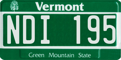 VT license plate NDI195