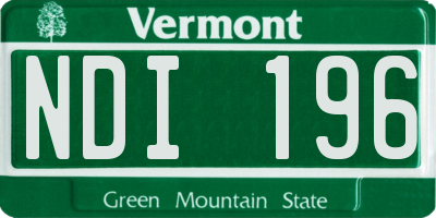 VT license plate NDI196