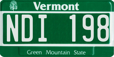 VT license plate NDI198